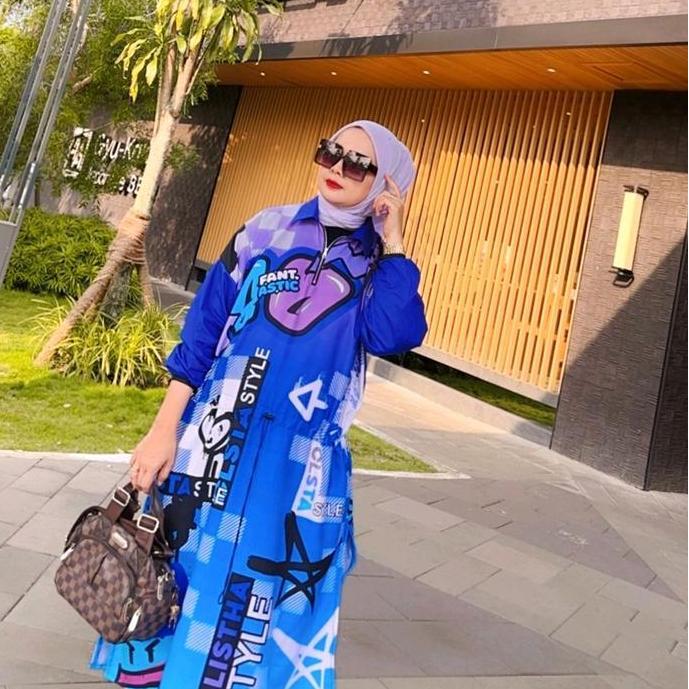 Berlina OneSet tunik jumbo printing Calistha Setelan