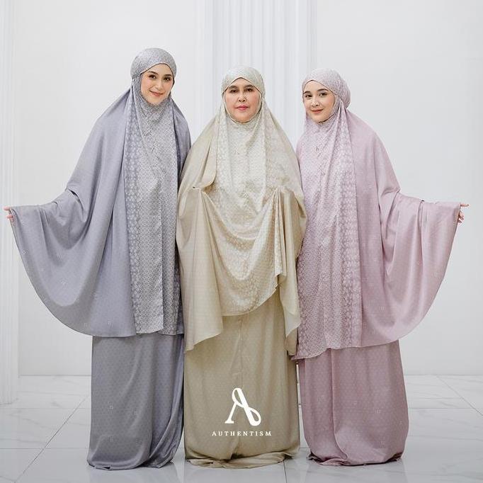 AUTHENTISM ID | Fathiyya Prayer Set - Mukena Dewasa Motif Floral Silky Premium