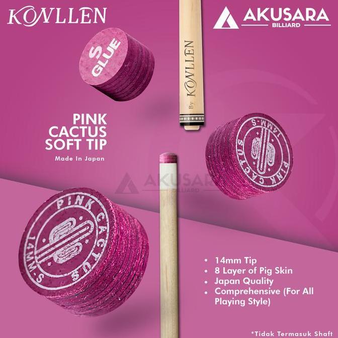 Tip Billiard Pink Cactus Medium Konllen Cue Tip Billiard