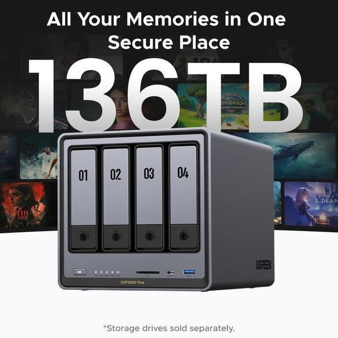 UGREEN NAS DXP4800PLUS - STORAGE SERVER NASYNC - 4 BAY NAS SERVER ORIGINAL DAN TERPERCAYA