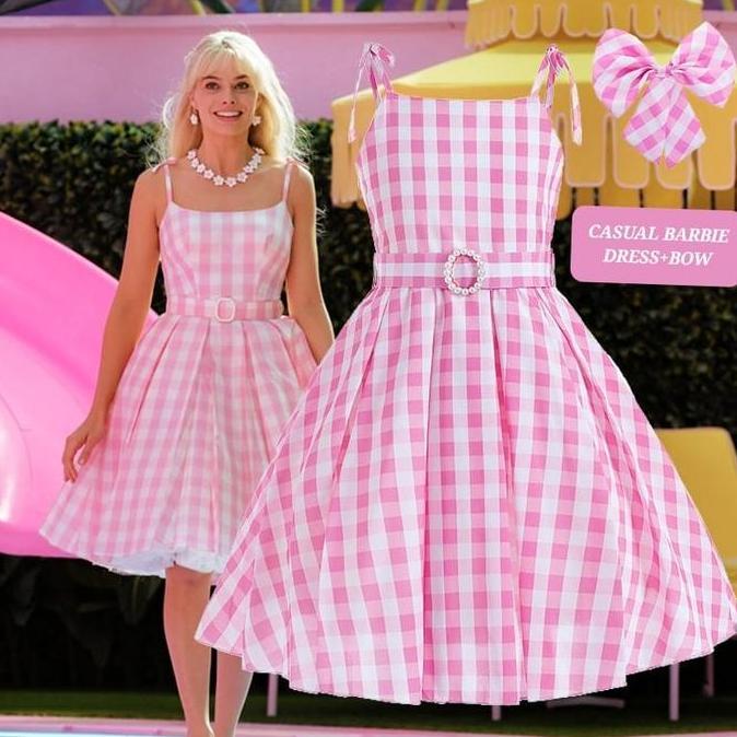 Bajukiddie Casual Barbie Dress Kostum Pink Fashion Princess Pink Costume Aksesoris