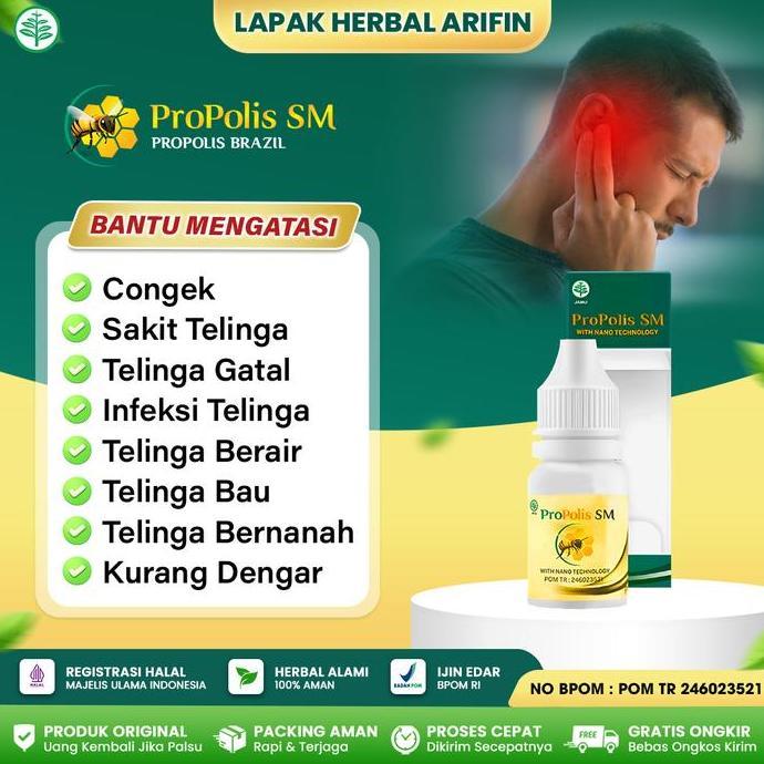 Obat Congek, Curek, Infeksi Telinga Berair - Propolis SM Brazil