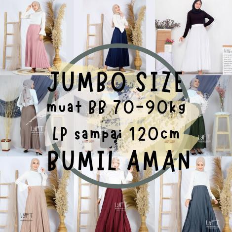 [JUMBO] Rok Plisket JUMBO SIZE MAYUNG Premium Quality /Rok Rempel Panjang / Rok hijab