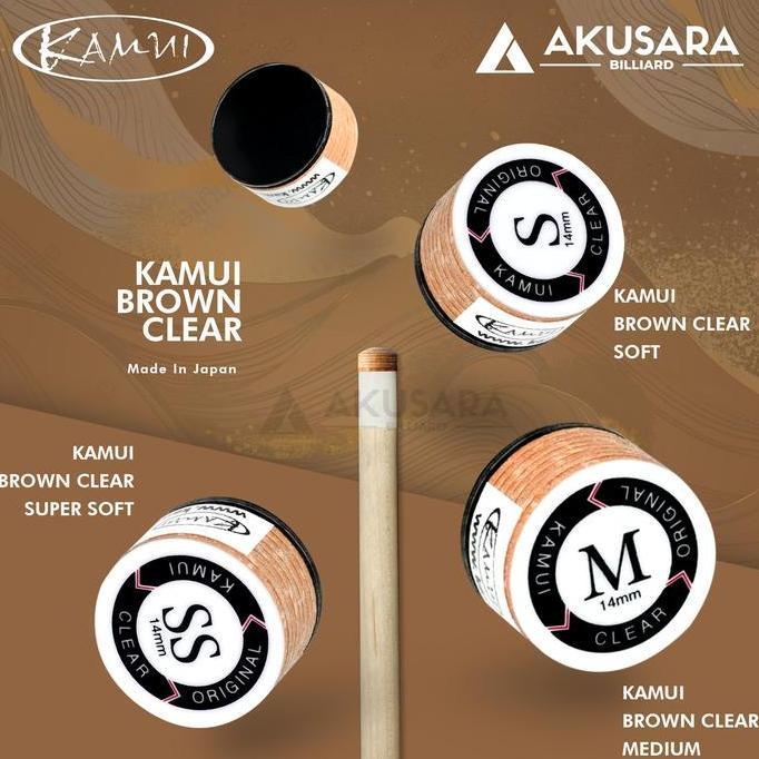 Tip Stik Billiard Kamui Brown Clear Original M Medium S Soft 14Mm