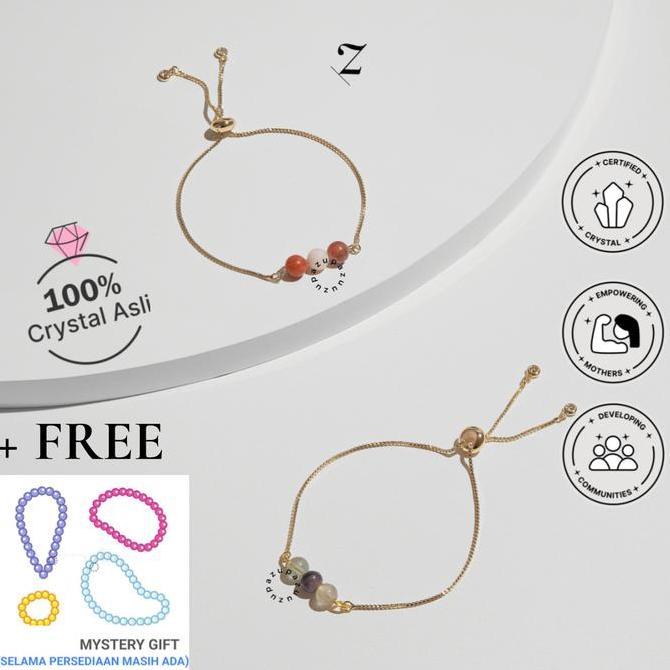 Zupazupazuu Adjustable Regular Bracelet - Gelang Crystal Bracelet Platinum Silver Gold 6mm Wanita Pr