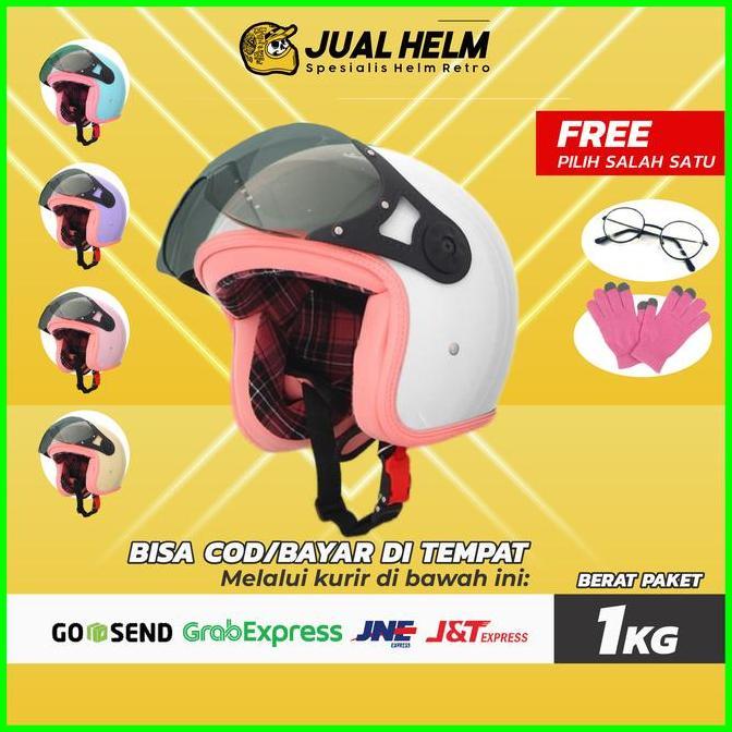 '' HELM SADA ROSA NEW FLANEL | BOGO RETRO | JUAL HELM KACA KACAMATA //