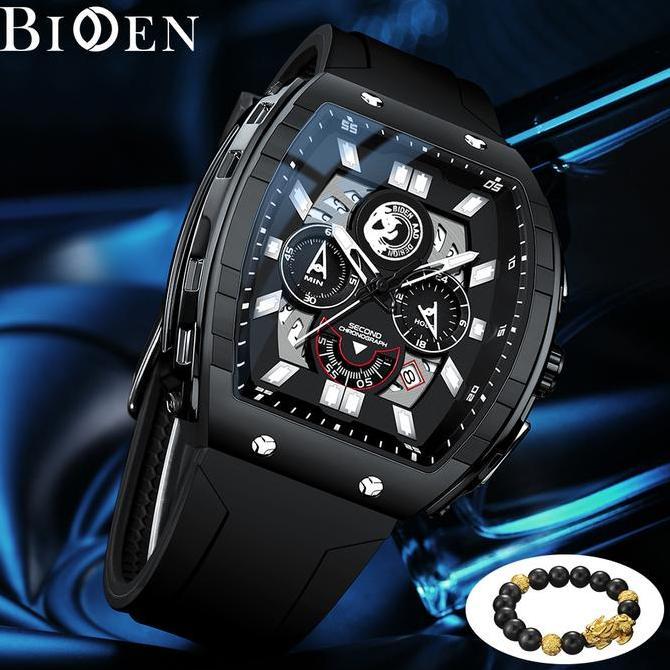 Biden Jam Tangan Pria Original Olahraga Bercahaya Tali Silikon Anti Air