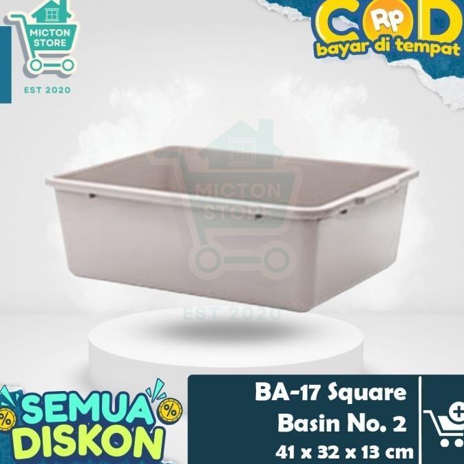 HOMTON Lion Star BA-17 Square Basin No. 2 Baskom Segi Jumbo Besar Large Bak Polos Air Tahu Serbaguna