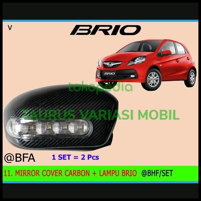 TERLARIS COVER TUTUP KACA SPION MOBIL HONDA BRIO LAMPU CARBON
