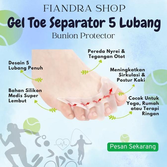 Pemisah Jari Kaki Silikon Gel Toe Separator Jari Jempol Silicon Bunion