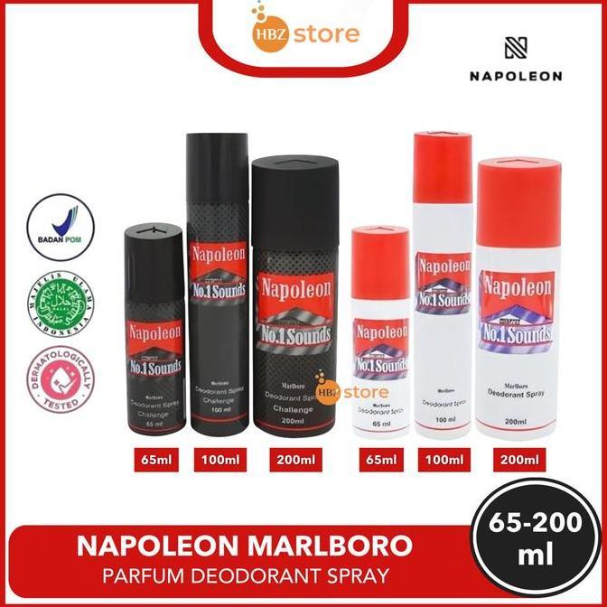 Marlboro Napoleon Parfum Deodorant Pria (200mL/100mL/65mL) - Hitam Dan Putih Best
