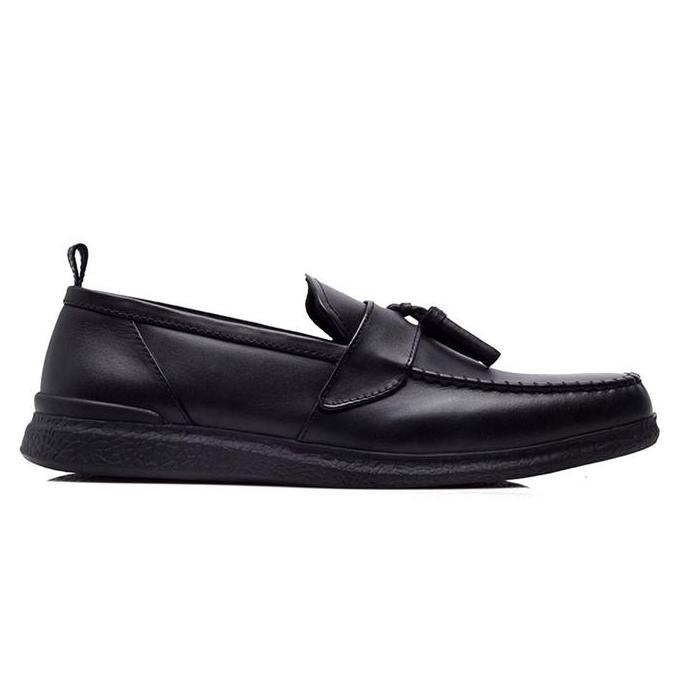 Kenzios Sepatu Formal Pria Kulit Asli Vasco Black Series