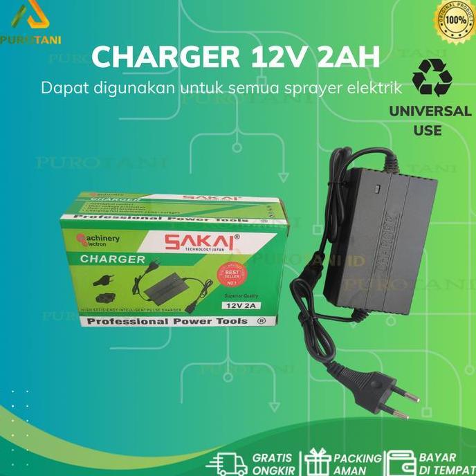 Charger Sakai 2A 12V Casan Cas Tangki Sprayer Elektrik Peralatan Semprotan