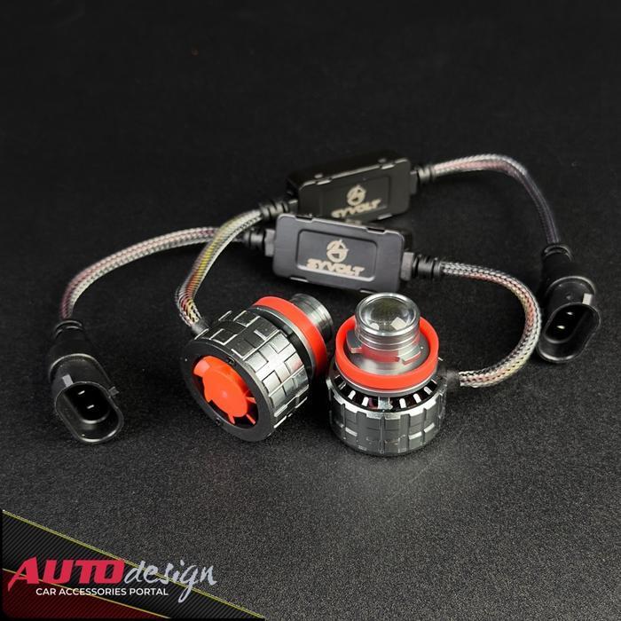 Lampu LED Mobil Zyvolt ZR1 Mini Projector Laser H7 H8 H11 H16 HB3 9005 HB4 Super Bright Kuning 3000K