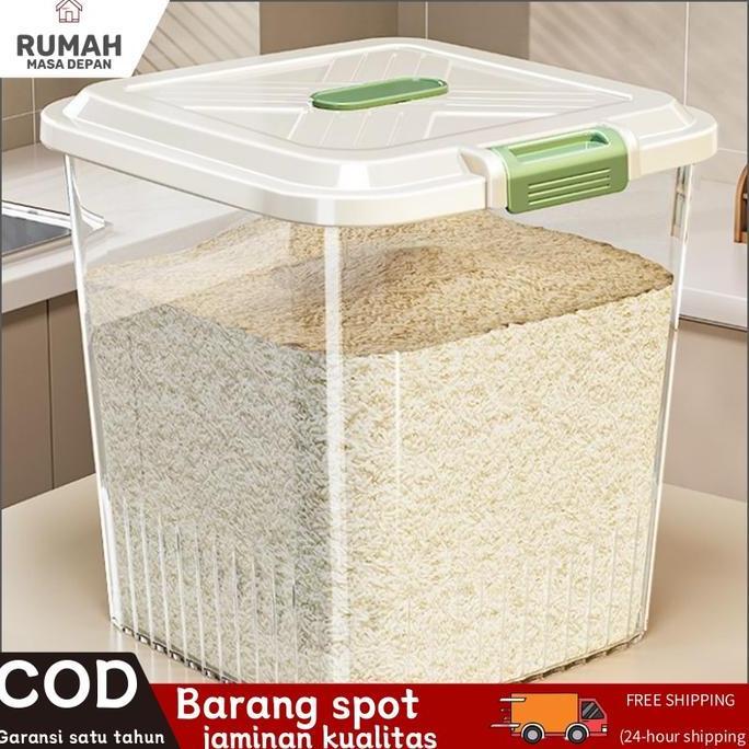 wadah beras aesthetic penyimpanan beras  tempat beras aesthetic dispenser beras 10 kilogram wadah be
