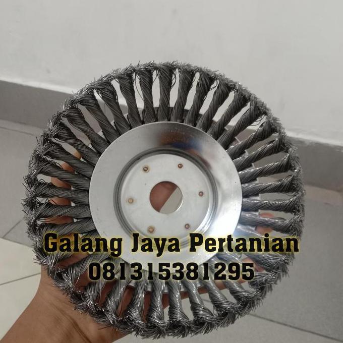 Mata Pisau Bulat Potong Rumput Model Sikat Kawat Baja