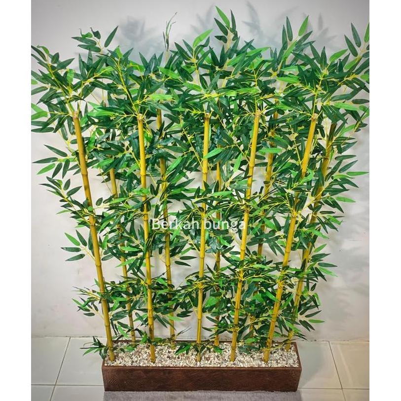 Pohon Bambu Partisi Artifcial Plastik T.170Cm P.100Cm Penyekat Ruangan Hiasan Dekorasi Rumah  Pengha