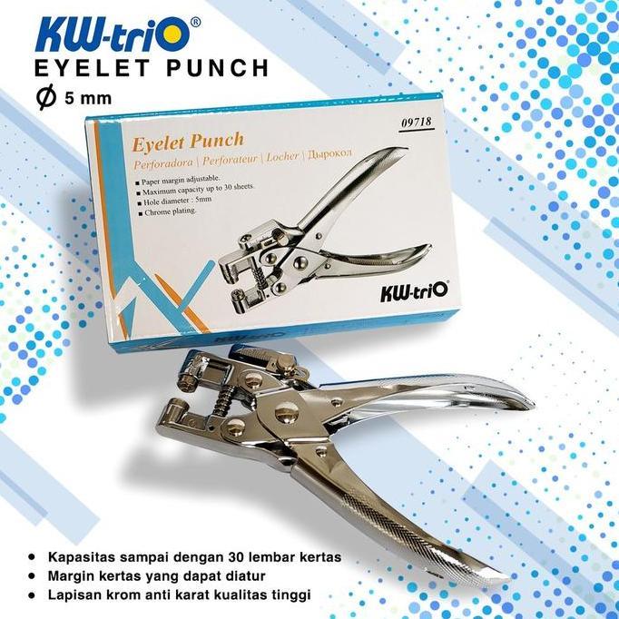 Pembolong Kertas 1 Lubang/eyelet Punch/ Alat Pembolong MIKA/KARTON Kw Trio 9718 Stationery [terbaik]