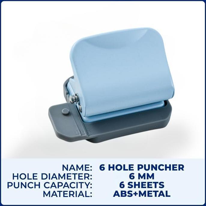 PINK / Biru Buku Catatan 6 Lubang Pelubang Bulat Mesin Pelubang Standar A4 A5 B5 [terbaik]