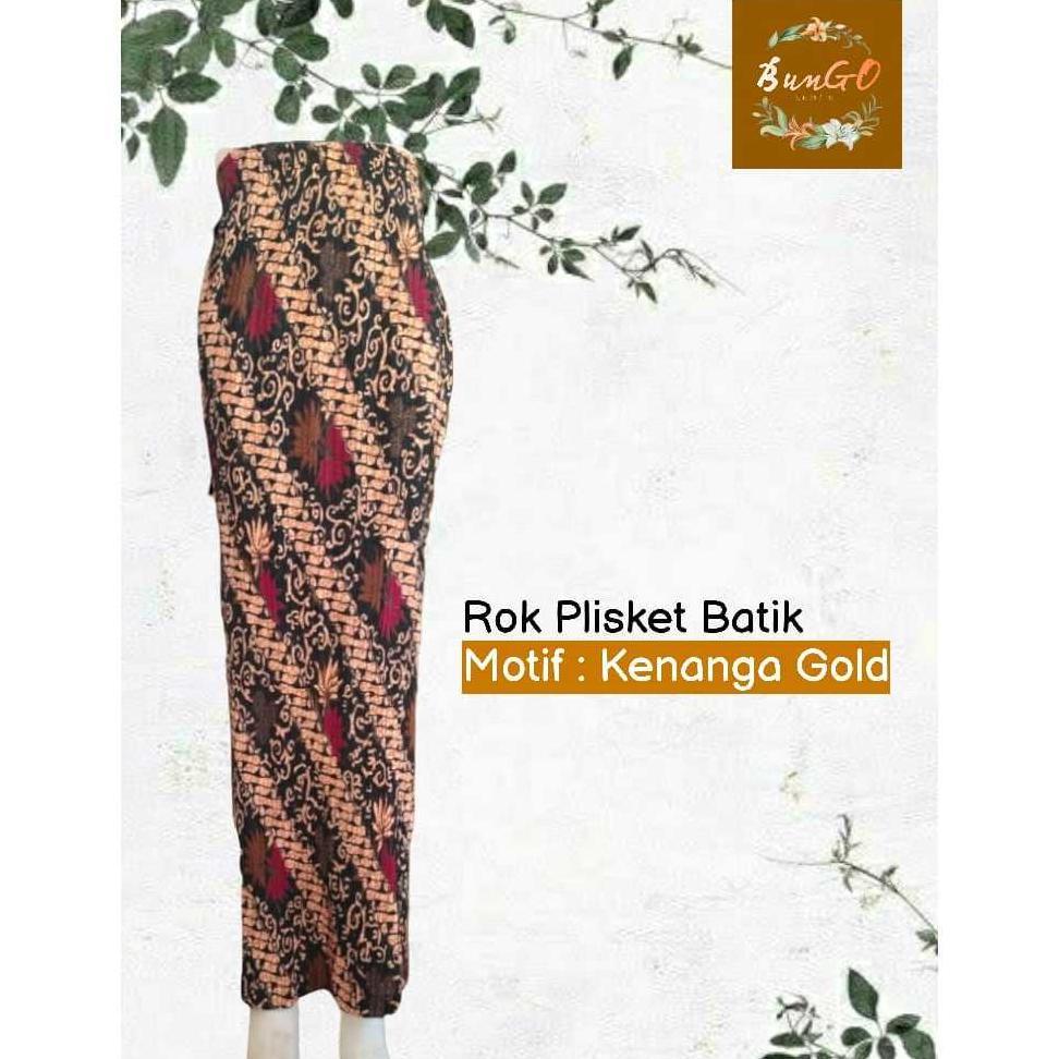 Berkualitas (Bungo) Rok Plisket Batik Real Pict Motif Terlengkap Rok Pesta Wisuda Rok Bawahan Kebaya