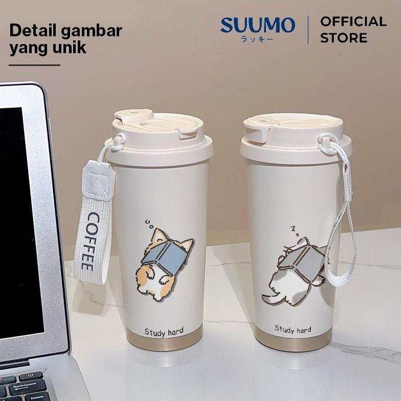 Suumo Cangkir Termos Kopi SUS 316 Kapasitas ml Motif Kucing Membaca Termurah