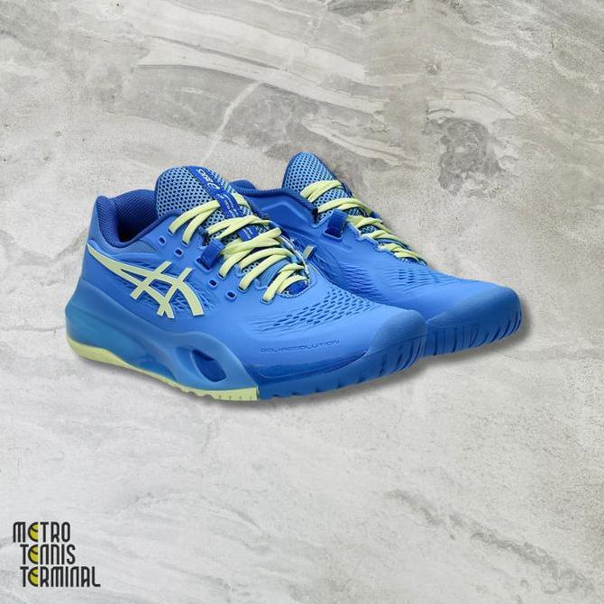 ASICS GEL-RESOLUTION X Women Blue Coast / Huddle Yellow ( Sepatu Tenis Asics Wanita )