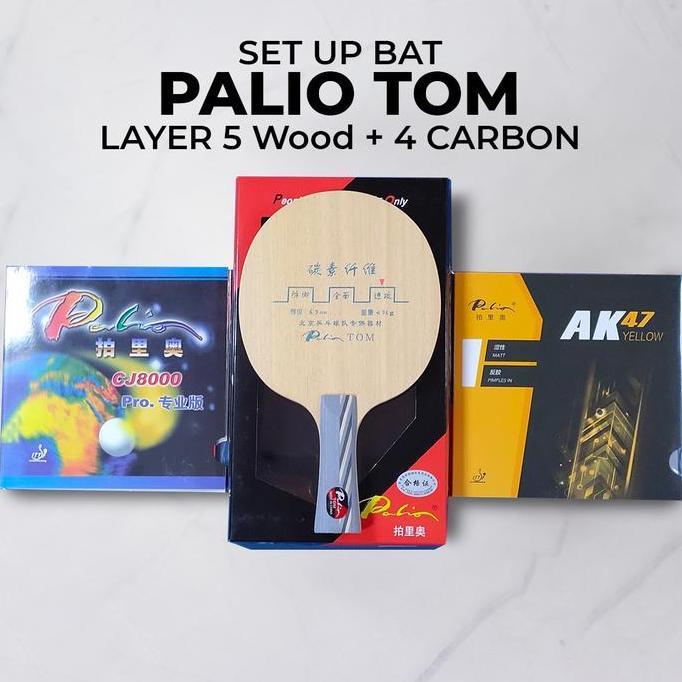 Setup Tenis Meja Palio Tom 4 Carbon CJ8000 Provincial AK47 Yellow