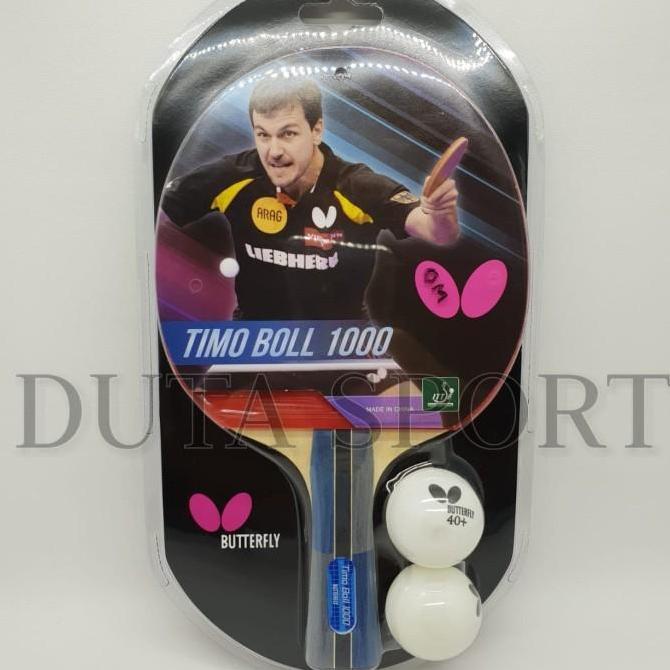 Bet BUTTERFLY Timo Boll 1000 + Bola Bat Tenis Meja Pingpong