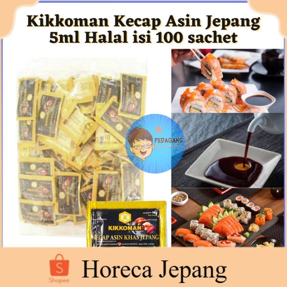 Kikkoman Kecap Asin Jepang 5ml isi 100sachet / Kikkoman Soy Sauce Sachet Shoyu Kecap Asin Jepang Hal