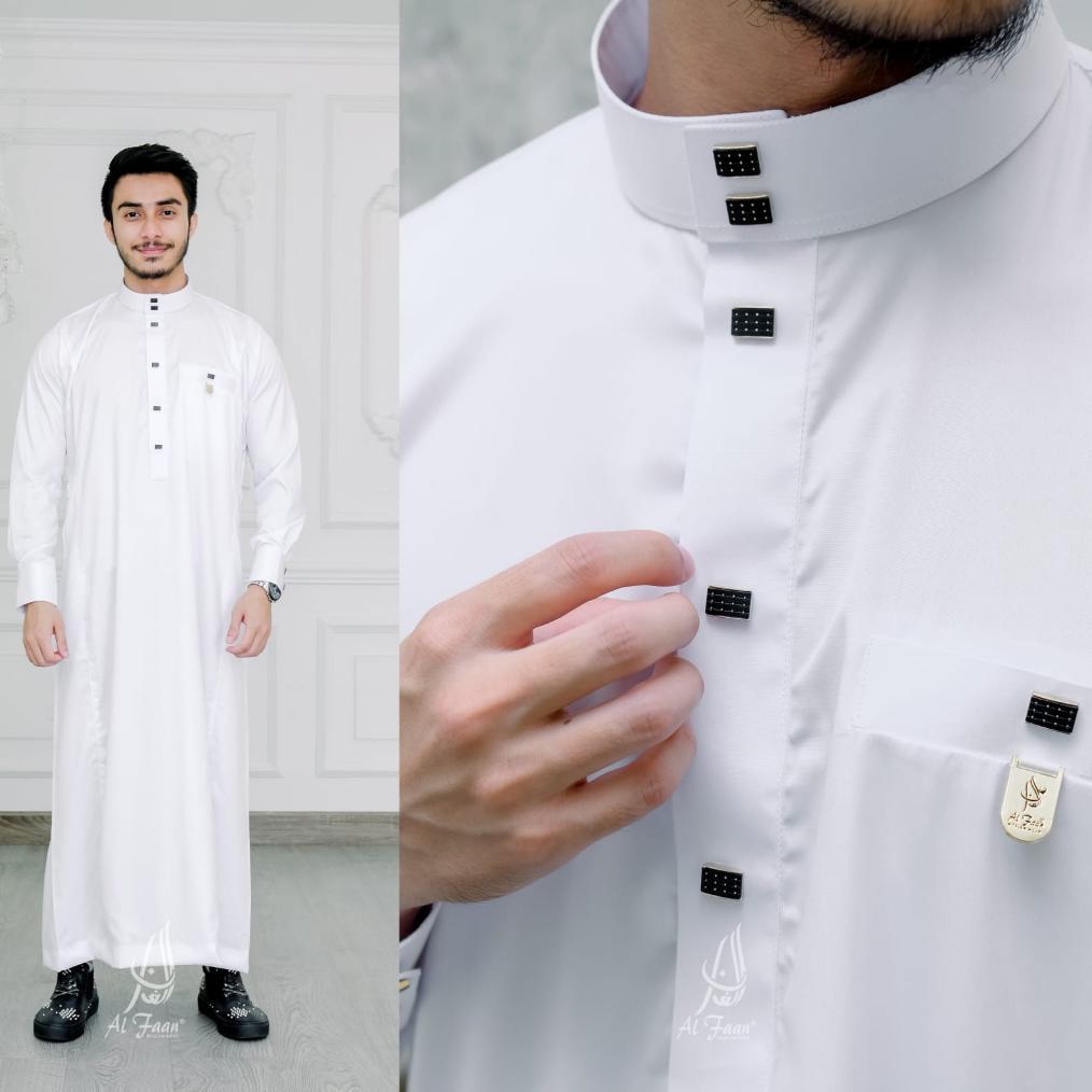BESTPROMO Jubah Gamis Pria Jubah slimfit polyester korea jubah pria muslim gamis alfaan busana musli