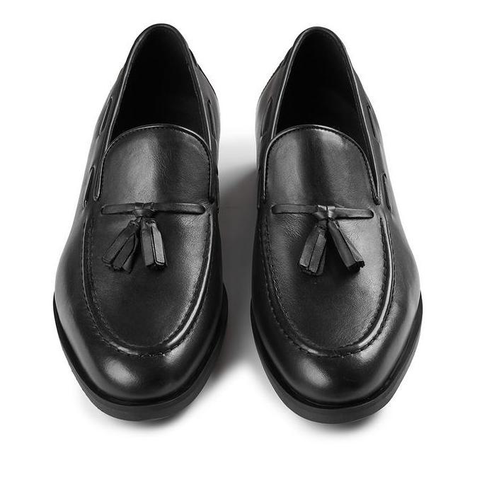 Prabu - Sepatu Kulit Slip On Pria Cala 2.1 Black Hitam