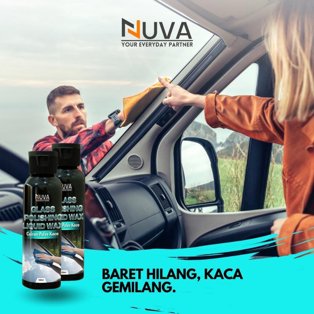 Nuva - Glass Polishing Liquid Wax Anti Baret Kaca Mobil Menghilangkan Baret Kaca Polish Kaca Cermin