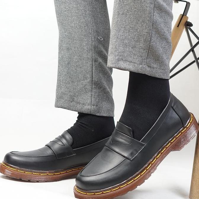 JYF - Peak Black Sepatu Loafers Pria Formal Kantor Kerja Kuliah Kondangan Shoes Pantofel