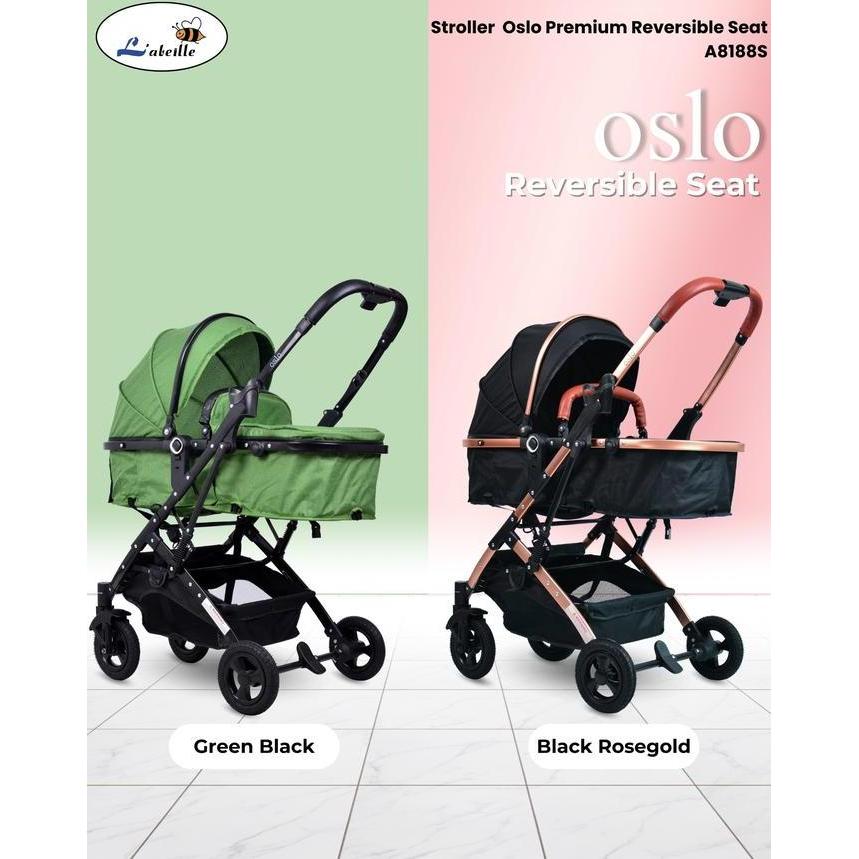 TERBARU Labeille A8188CS Baby Stroller Oslo Car Seat Premium Reversible Seat Kereta Dorong Lipat Bay