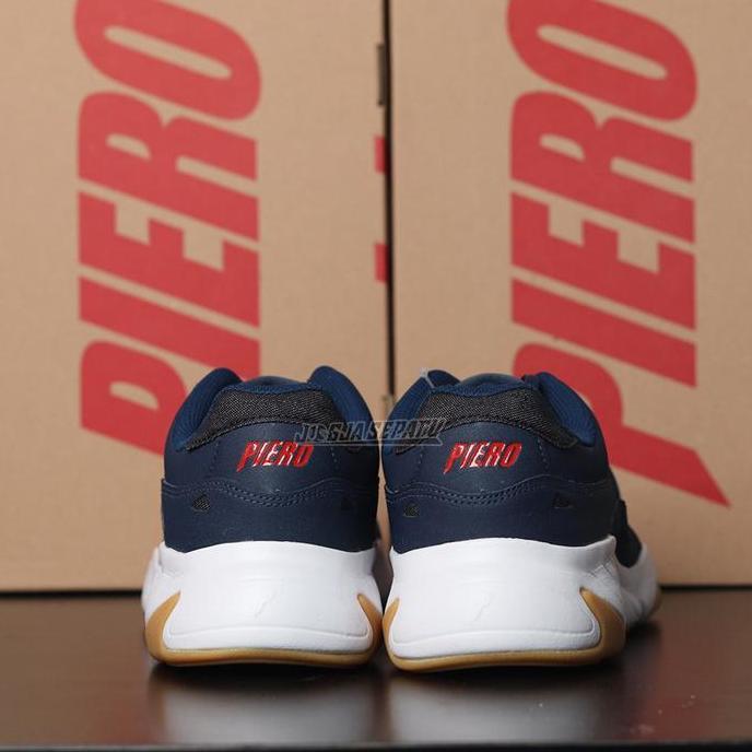 Piero Sepatu Sneakers Ergo ST Denim - Navy Denim/White/Gum
