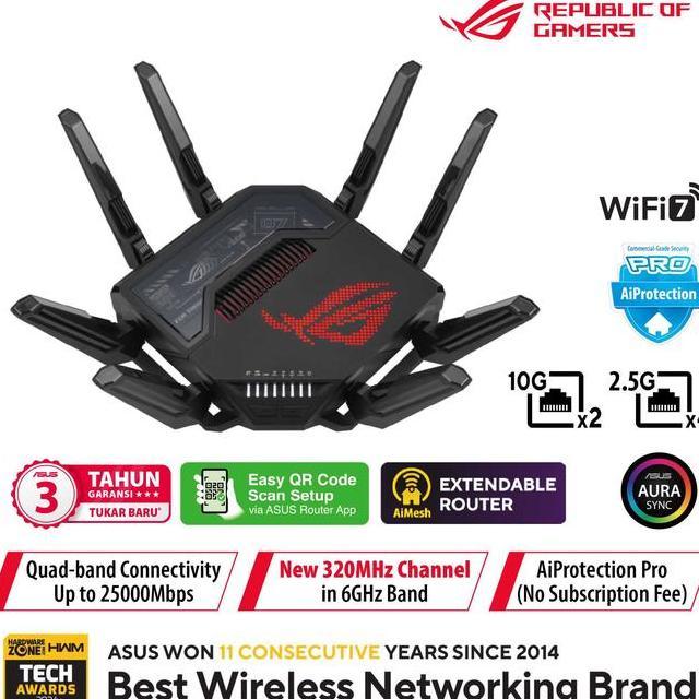 Free Voucher Steam Router Rog Rapture Gtbe98 Wifi 7 802.11Be Be19 Triband Gabit Bla 3Y