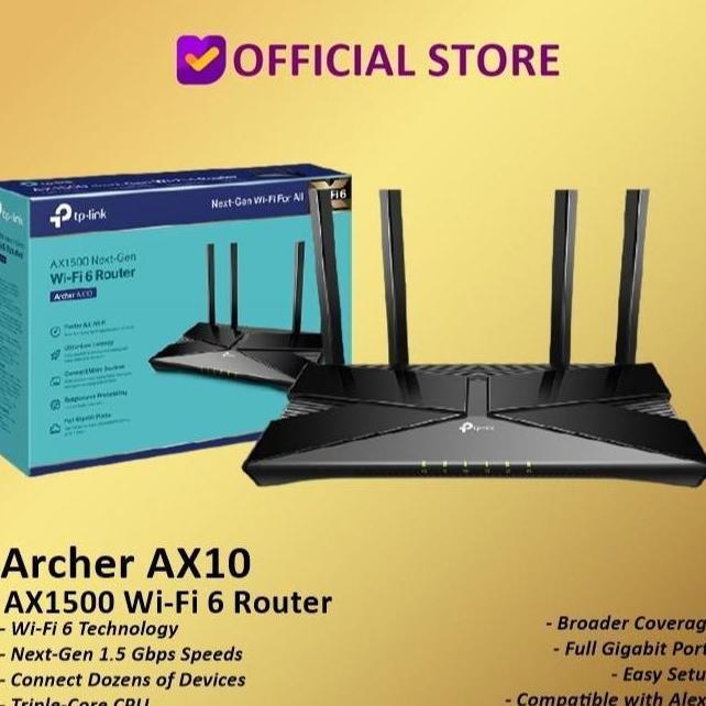 Tplink Archer Ax10 Ax1 Wifi 6 Wireless Router Antena Sinyal Nirkabel Ax1