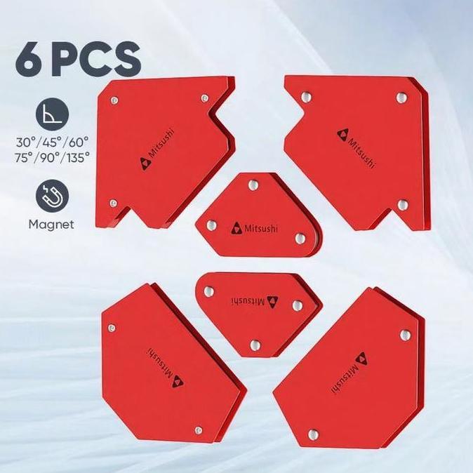 6Pcs Siku Magnet Mini Set Untuk Las / Arrow Magnetic Welding Holder Pengatur Posisi Pengelasan Magne