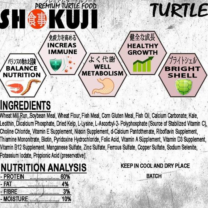 500GR SHOKUJI PELET BRAZIL RES CST MONBI PELET KURA AMBON MAKANAN  TURTLE FOOD KURA KURA AIR DAMER B