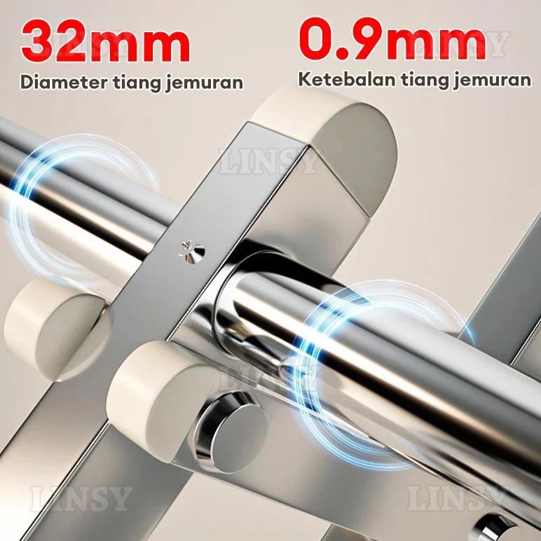 Jemuran Dinding Lipat Stainless 2 Meter Jemuran Baju Pakaian Dinding Jemuran Lipat Dinding