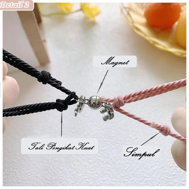 Garansi` Madley Bracelet Couple Magnet 2Pcs Gelang Pasangan Astronot Sahabat Pria & Wanita Bestie