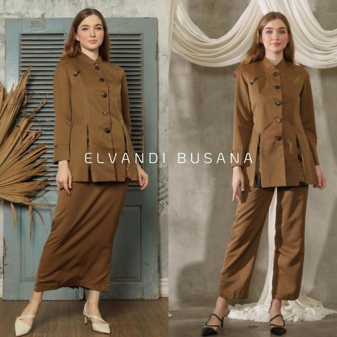 Setelan Jas Wanita Blazer Model Full Variasi Batik Seragam Guru Baju PNS & Pemda - 6608 Setelan Cela