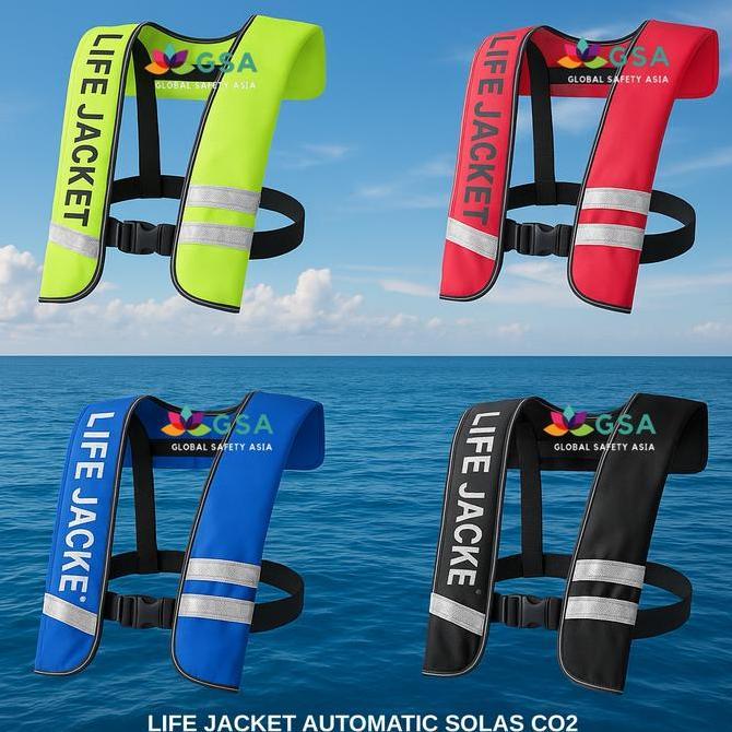AUTOMATIC LIFE JACKET CO2, JAKET PELAMPUNG OKSIGEN PESAWAT, LIFE VEST