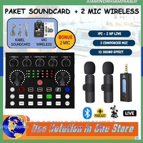 Soundcard V8s Bluetooth Live Sound Card Audio USB External + 2 Mic Wireless