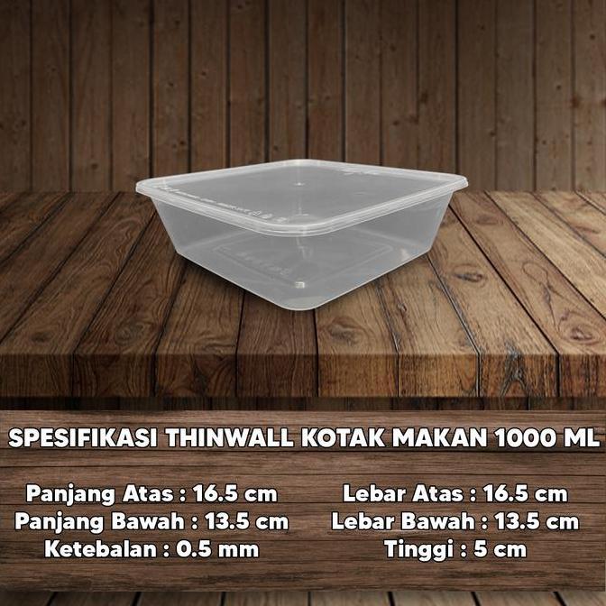 Parafelaa - Kotak 1Ml Square / Lunch Box/ Thinwall/Food Container