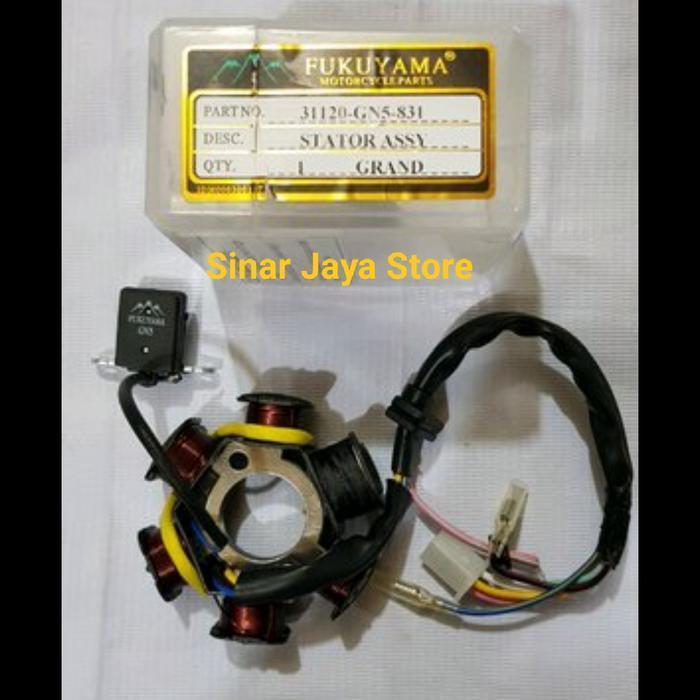 Spull Komplit / Stator Assy Grand + Pulser Fukuyama Original Dan Terpercaya