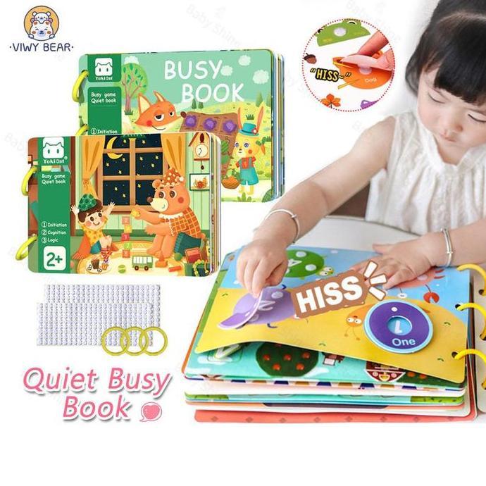 TERLARIS 30/14 Pages Quiet Book Books Children Mortonshire Activity Book Velcro-secured Children's B