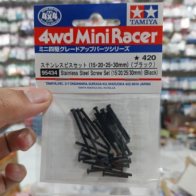 TAMIYA 95434 STAINLESS STEEL SCREW SET ( 15/20/25/30MM) ( BLACK)