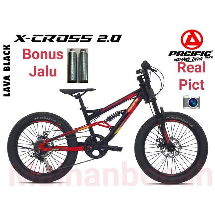 Termurah Sepeda Mtb Pacific X Cross 2.0 Sepeda Gunung 20 Inch Pacific Full Suspension