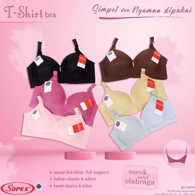 Bra T-Shirt Bra Olahraga SOREX tanpa kawat busa empuk